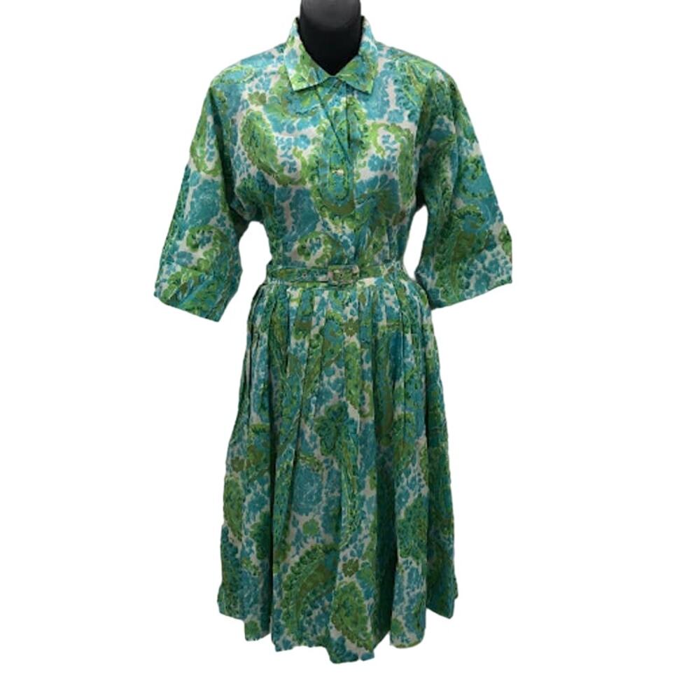 VTG lady manhattan set Small/Medium 1950 Silky Polyester Skirt Long Sleeve Shirt